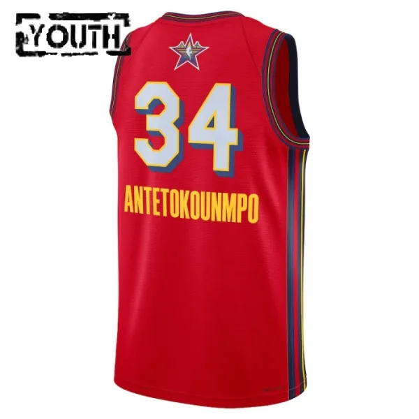 Maillot Enfant Giannis Antetokounmpo All Star 2025 Rouge Swingman