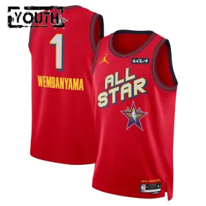 Maillot Enfant Victor Wembanyama All Star 2025 Rouge Swingman