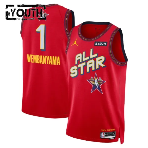 Maillot Enfant Victor Wembanyama All Star 2025 Rouge Swingman