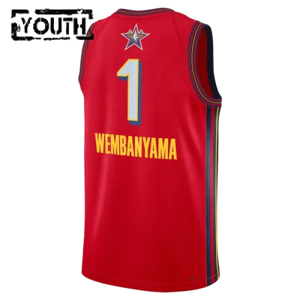 Maillot Enfant Victor Wembanyama All Star 2025 Rouge Swingman