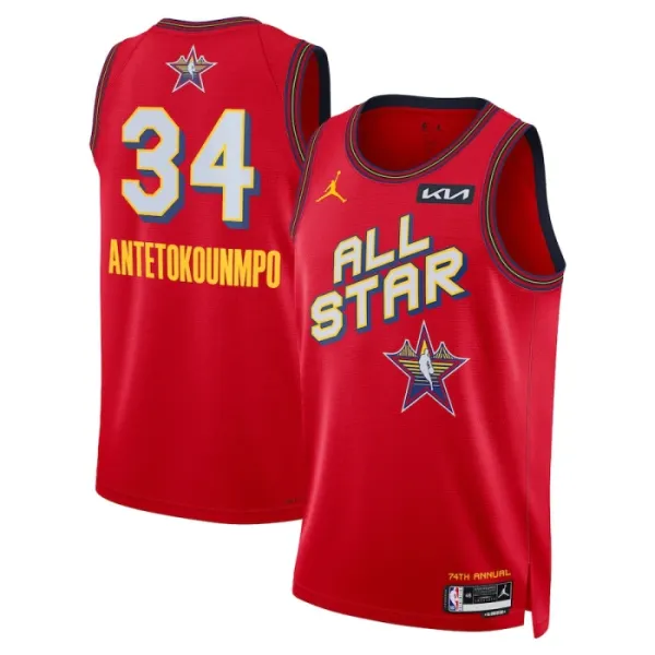 Maillot Homme Giannis Antetokounmpo All Star 2025 Rouge Swingman