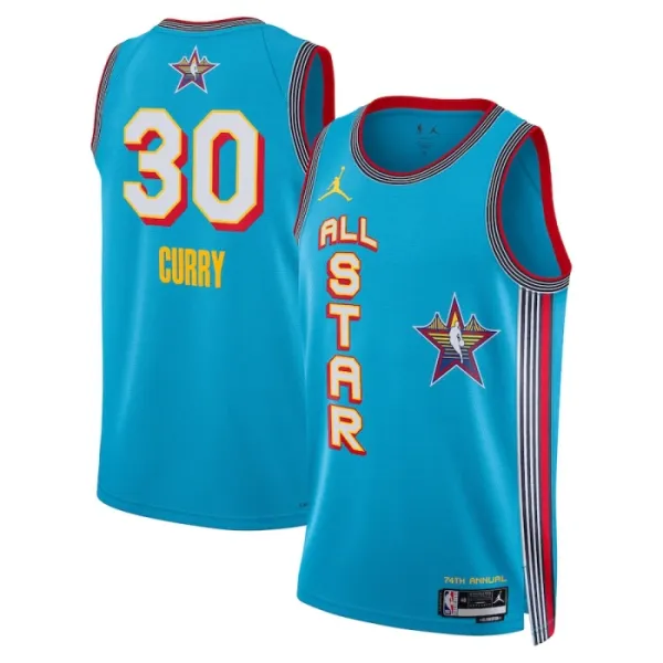 Maillot Homme Stephen Curry All Star 2025 Bleu Swingman