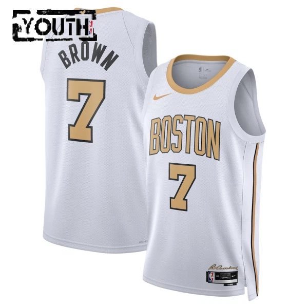 Maillot Enfant Boston Celtics Jaylen Brown City Edition 2025-26 Blanc Swingman