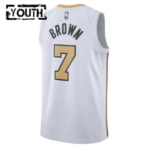 Maillot Enfant Boston Celtics Jaylen Brown City Edition 2025-26 Blanc Swingman