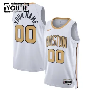 Maillot Enfant Boston Celtics Personnalisé City Edition 2025-26 Blanc Swingman