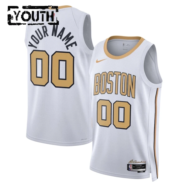 Maillot Enfant Boston Celtics Personnalisé City Edition 2025-26 Blanc Swingman