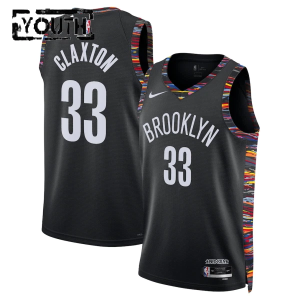 Maillot Enfant Brooklyn Nets Nic Claxton City Edition 2025-26 Noir Swingman
