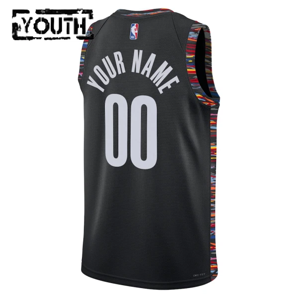 Maillot Enfant Brooklyn Nets Personnalisé City Edition 2025-26 Noir Swingman