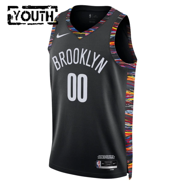 Maillot Enfant Brooklyn Nets Personnalisé City Edition 2025-26 Noir Swingman