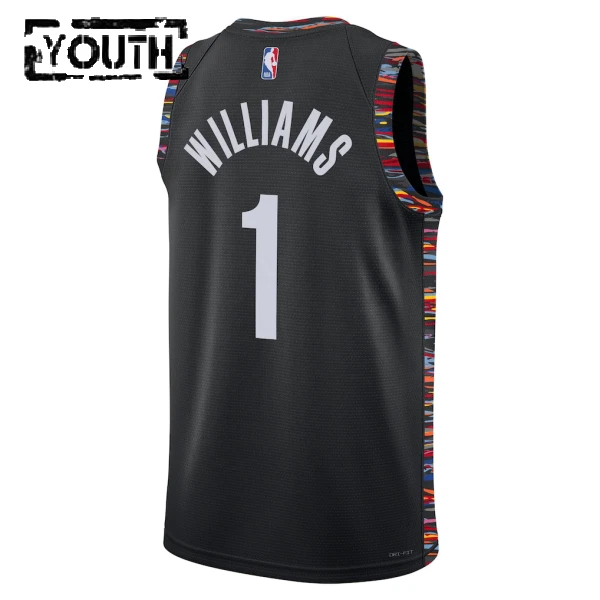 Maillot Enfant Brooklyn Nets Ziaire Williams City Edition 2025-26 Noir Swingman