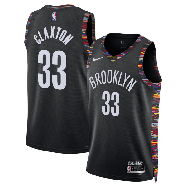 Maillot Homme Brooklyn Nets Nic Claxton City Edition 2025-26 Noir Swingman