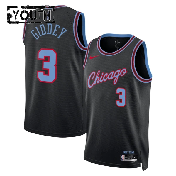 Maillot Enfant Chicago Bulls Josh Giddey City Edition 2025-26 Noir Swingman