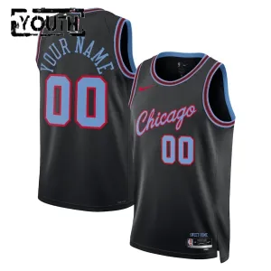 Maillot Enfant Chicago Bulls Personnalisé City Edition 2025-26 Noir Swingman