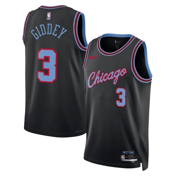 Maillot Homme Chicago Bulls Josh Giddey City Edition 2025-26 Noir Swingman
