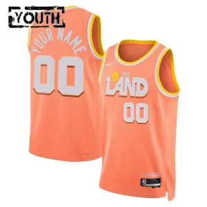 Maillot Enfant Cleveland Cavaliers Personnalisé City Edition 2025-26 Orange Swingman