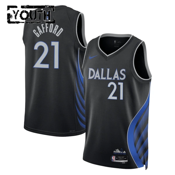 Maillot Enfant Dallas Mavericks Daniel Gafford City Edition 2025-26 Noir Swingman
