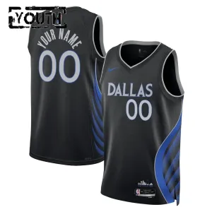 Maillot Enfant Dallas Mavericks Personnalisé City Edition 2025-26 Noir Swingman