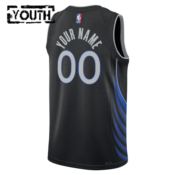 Maillot Enfant Dallas Mavericks Personnalisé City Edition 2025-26 Noir Swingman