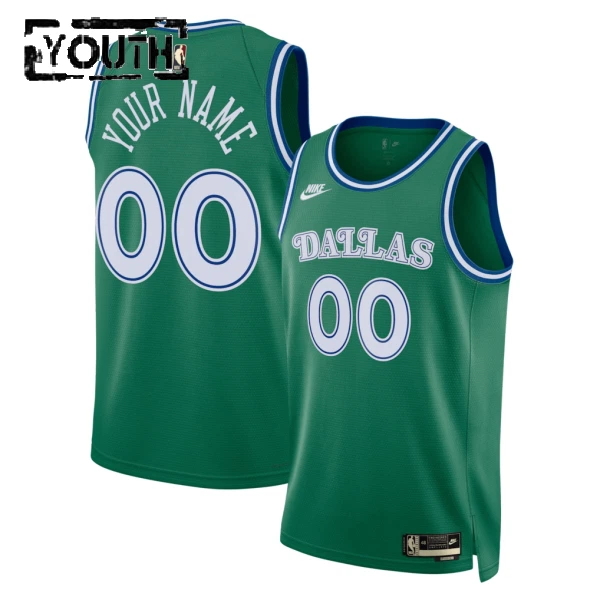 Maillot Enfant Dallas Mavericks Personnalisé Classic Edition 2025-26 Vert Swingman