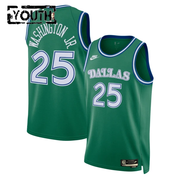Maillot Enfant Dallas Mavericks Washington JR Classic Edition 2025-26 Vert Swingman