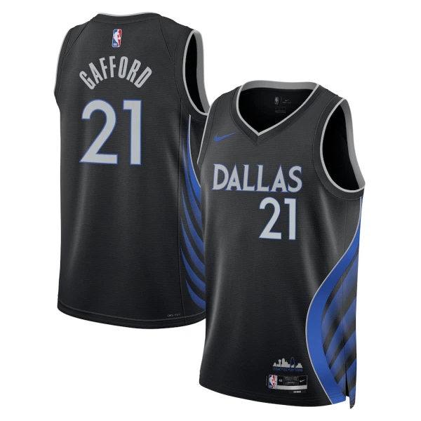 Maillot Homme Dallas Mavericks Daniel Gafford City Edition 2025-26 Noir Swingman