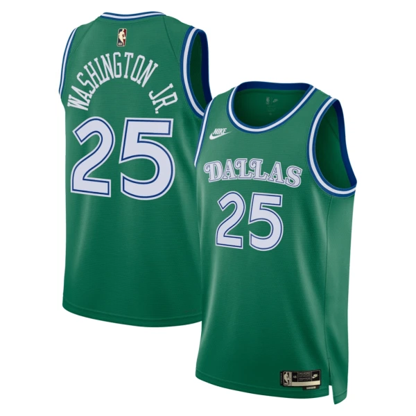 Maillot Homme Dallas Mavericks Washington JR Classic Edition 2025-26 Vert Swingman