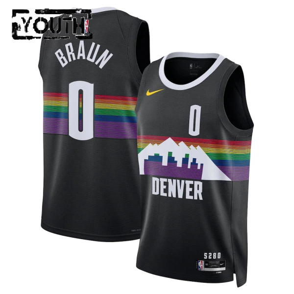 Maillot Enfant Denver Nuggets Christian Braun City Edition 2025-26 Noir Swingman