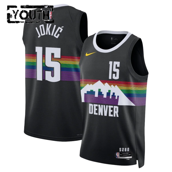 Maillot Enfant Denver Nuggets Nikola Jokic City Edition 2025-26 Noir Swingman