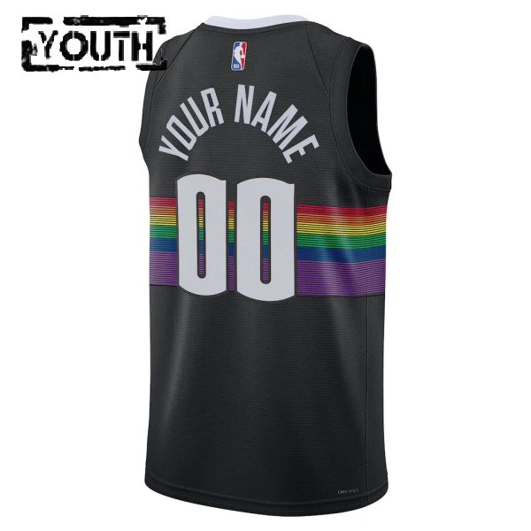 Maillot Enfant Denver Nuggets Personnalisé City Edition 2025-26 Noir Swingman