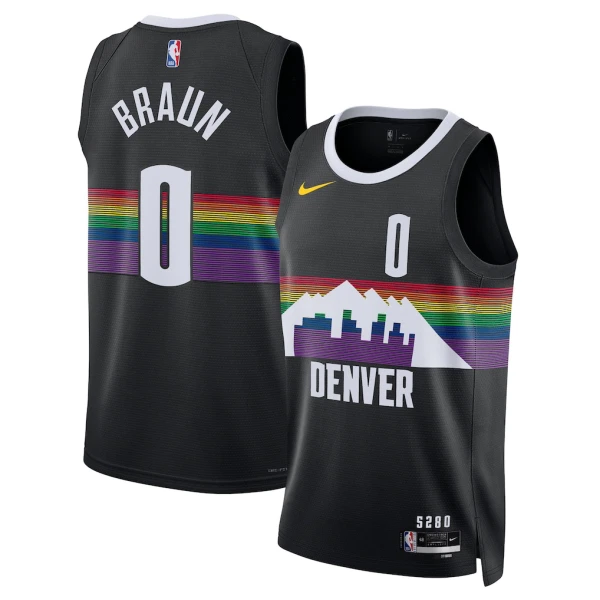 Maillot Homme Denver Nuggets Christian Braun City Edition 2025-26 Noir Swingman