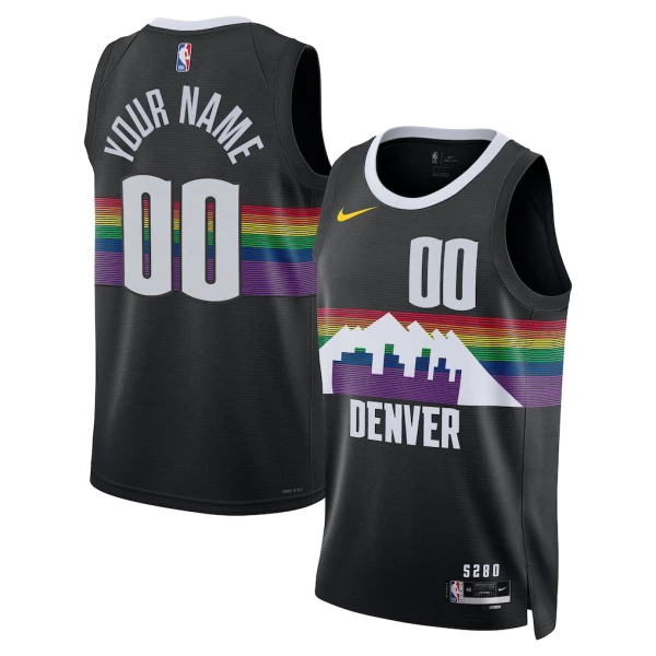 Maillot Homme Denver Nuggets Personnalisé City Edition 2025-26 Noir Swingman