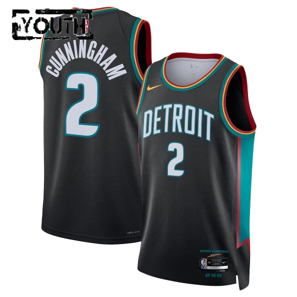 Maillot Enfant Detroit Pistons Cade Cunningham City Edition 2025-26 Noir Swingman