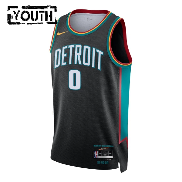 Maillot Enfant Detroit Pistons Jalen Duren City Edition 2025-26 Noir Swingman