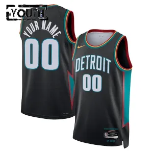 Maillot Enfant Detroit Pistons Personnalisé City Edition 2025-26 Noir Swingman
