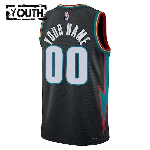 Maillot Enfant Detroit Pistons Personnalisé City Edition 2025-26 Noir Swingman