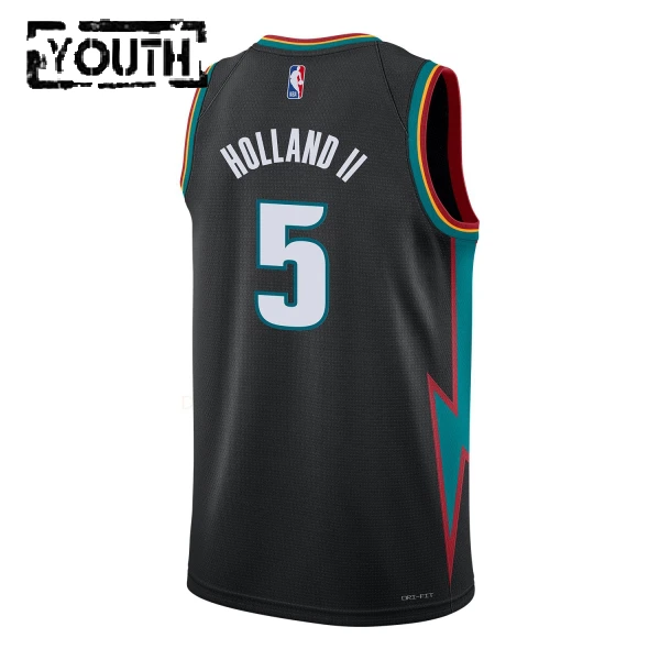 Maillot Enfant Detroit Pistons Ron Holland II City Edition 2025-26 Noir Swingman