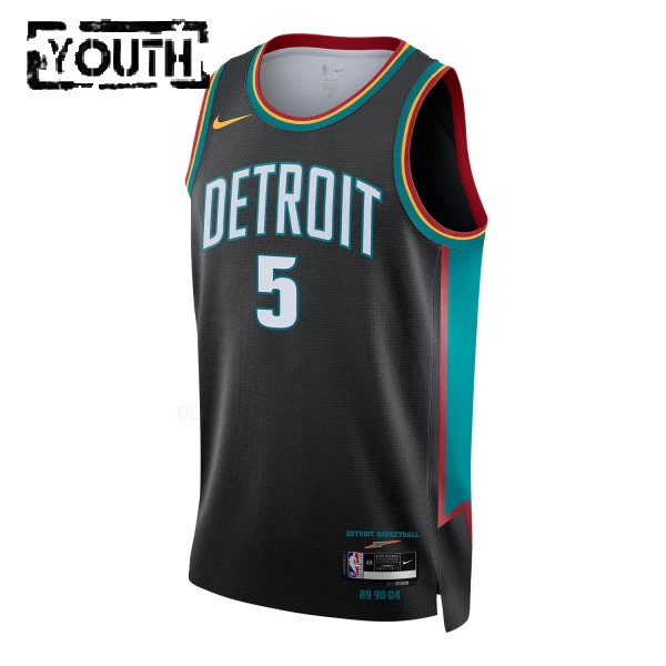 Maillot Enfant Detroit Pistons Ron Holland II City Edition 2025-26 Noir Swingman
