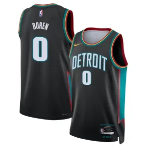 Maillot Homme Detroit Pistons Jalen Duren City Edition 2025-26 Noir Swingman