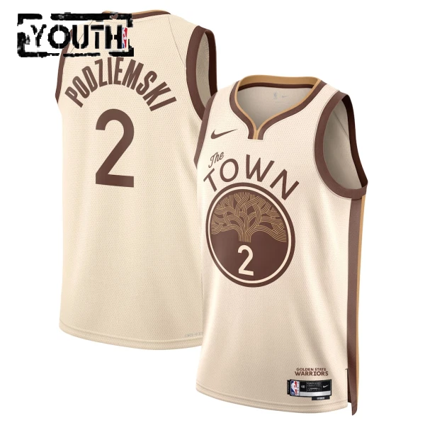 Maillot Enfant Golden State Warriors Brandin Podziemski City Edition 2025-26 Blanc Swingman Maillot Enfant Golden State Warriors Brandin Podziemski City Edition 2025-26 Blanc Swingman