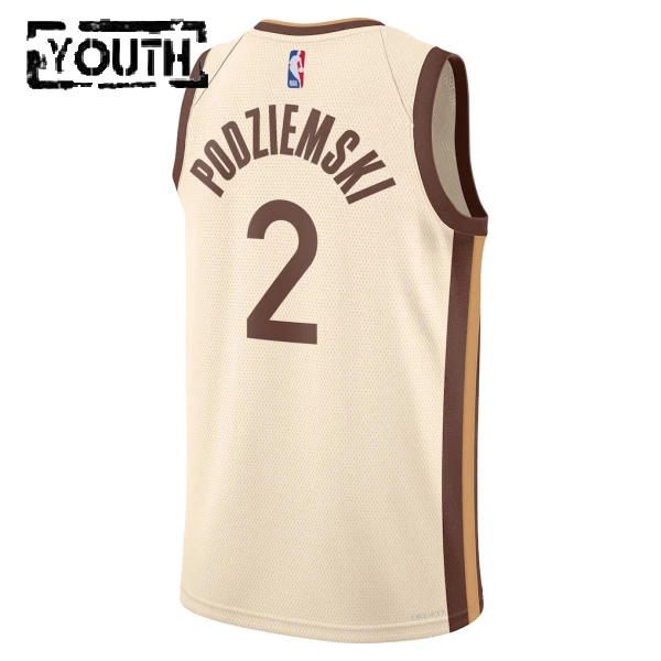 Maillot Enfant Golden State Warriors Brandin Podziemski City Edition 2025-26 Blanc Swingman