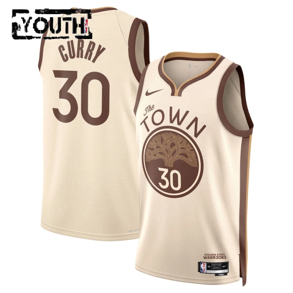 Maillot Enfant Golden State Warriors Stephen Curry City Edition 2025-26 Blanc Swingman