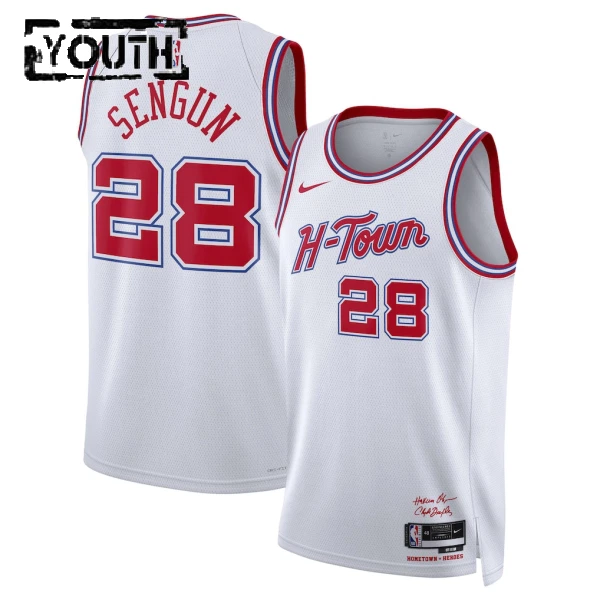 Maillot Enfant Houston Rockets Alperen Sengun City Edition 2025-26 Blanc Swingman