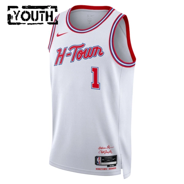 Maillot Enfant Houston Rockets Amen Thompson City Edition 2025-26 Blanc Swingman