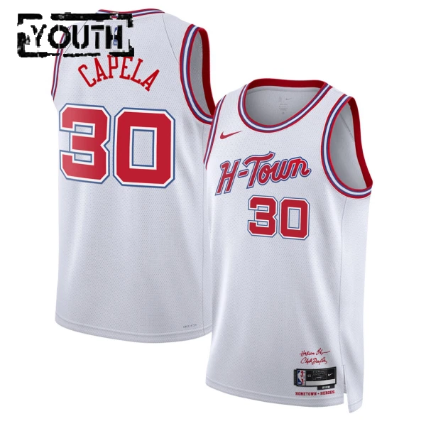 Maillot Enfant Houston Rockets Clint Capela City Edition 2025-26 Blanc Swingman