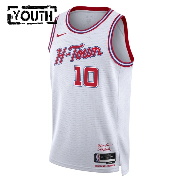 Maillot Enfant Houston Rockets Jabari Smith Jr City Edition 2025-26 Blanc Swingman