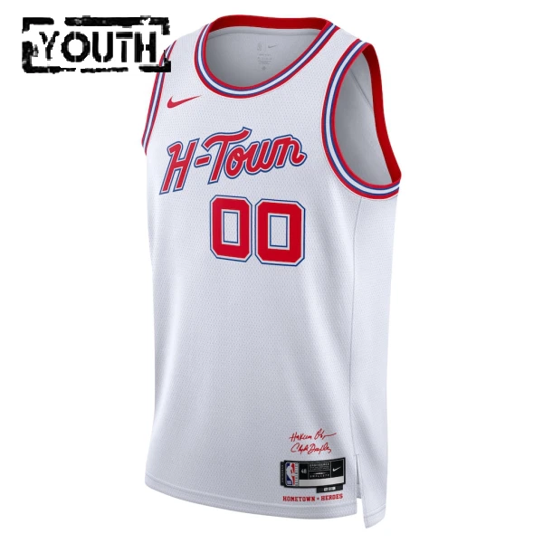 Maillot Enfant Houston Rockets Personnalisé City Edition 2025-26 Blanc Swingman