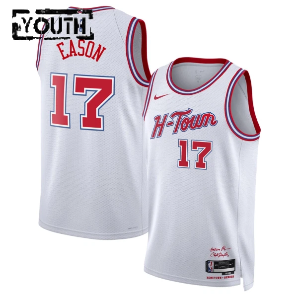 Maillot Enfant Houston Rockets Tari Eason City Edition 2025-26 Blanc Swingman