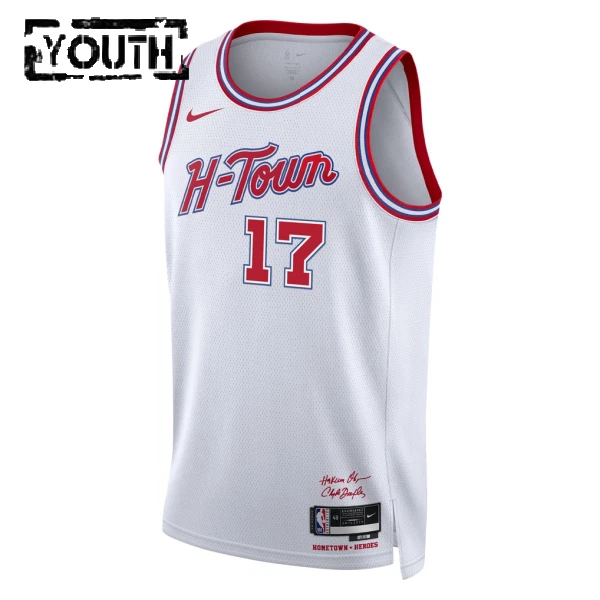 Maillot Enfant Houston Rockets Tari Eason City Edition 2025-26 Blanc Swingman