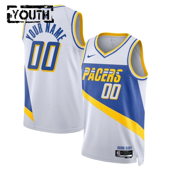 Maillot Enfant Indiana Pacers Personnalisé City Edition 2025-26 Blanc Swingman Maillot Enfant Indiana Pacers Personnalisé City Edition 2025-26 Blanc Swingman
