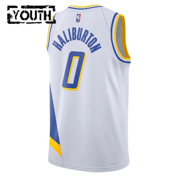 Maillot Enfant Indiana Pacers Tyrese Haliburton City Edition 2025-26 Blanc Swingman
